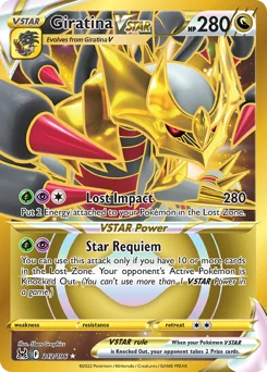 Giratina VSTAR Pokemon card from Lost Origin, card number 212