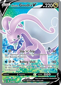 Hisuian Goodra V Pokemon card from Lost Origin, card number 187