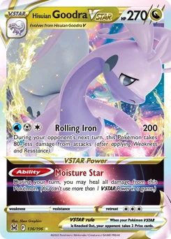 Hisuian Goodra VSTAR Pokemon card from Lost Origin, card number 136