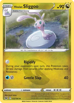 Hisuian Sliggoo Pokemon card from Lost Origin, card number 133