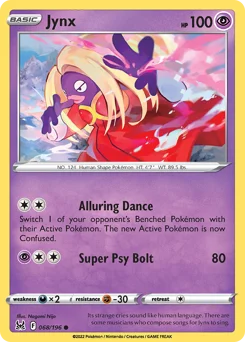 Jynx Pokemon card from Lost Origin, card number 68