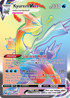 Kyurem VMAX Pokemon card from Lost Origin, card number 197