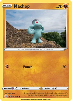 Machop Pokemon card from Lost Origin, card number 86
