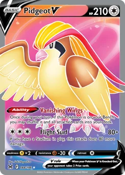 Pidgeot V Pokemon card from Lost Origin, card number 188