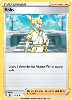Volo Pokemon card from Lost Origin, card number 169