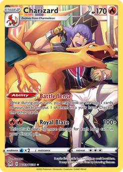 Charizard Pokemon card from Lost Origin Trainer Gallery, card number TG03