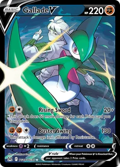 Gallade V Pokemon card from Lost Origin Trainer Gallery, card number TG19