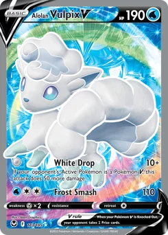 Alolan Vulpix V Pokemon card from Silver Tempest, card number 173