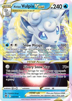 Alolan Vulpix VSTAR Pokemon card from Silver Tempest, card number 34