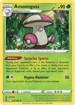 Amoonguss Pokemon card from Silver Tempest, card number 12