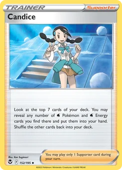 Candice Pokemon card from Silver Tempest, card number 152