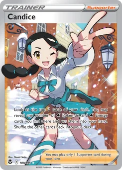 Candice Pokemon card from Silver Tempest, card number 189