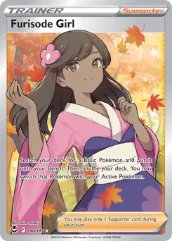 Furisode Girl Pokemon card from Silver Tempest, card number 190