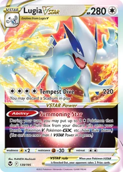 Lugia VSTAR Pokemon card from Silver Tempest, card number 139