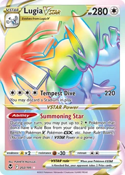 Lugia VSTAR Pokemon card from Silver Tempest, card number 202