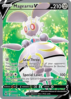 Magearna V Pokemon card from Silver Tempest, card number 182