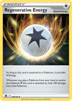 Regenerative Energy Pokemon card from Silver Tempest, card number 168