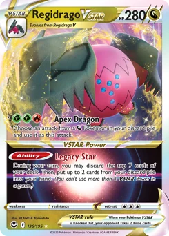 Regidrago VSTAR Pokemon card from Silver Tempest, card number 136