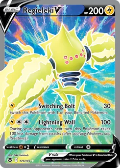 Regieleki V Pokemon card from Silver Tempest, card number 175