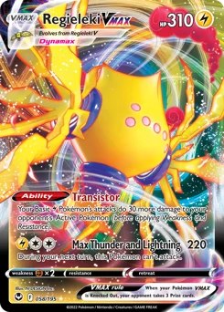 Regieleki VMAX Pokemon card from Silver Tempest, card number 58