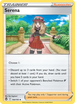 Serena Pokemon card from Silver Tempest, card number 164