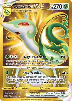 Serperior VSTAR Pokemon card from Silver Tempest, card number 210