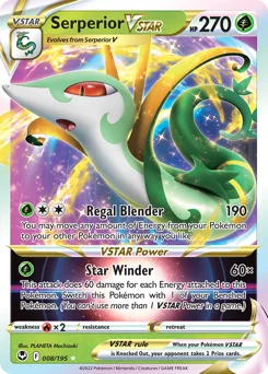 Serperior VSTAR Pokemon card from Silver Tempest, card number 8