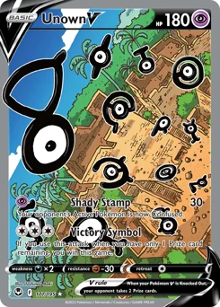 Unown V Pokemon card from Silver Tempest, card number 177
