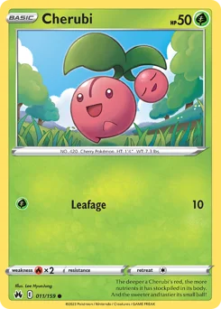 Cherubi Pokemon card from Crown Zenith, card number 11