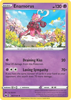 Enamorus Pokemon card from Crown Zenith, card number 67