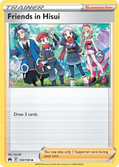 Friends in Hisui Pokemon card from Crown Zenith, card number 130