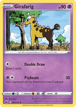 Girafarig Pokemon card from Crown Zenith, card number 61