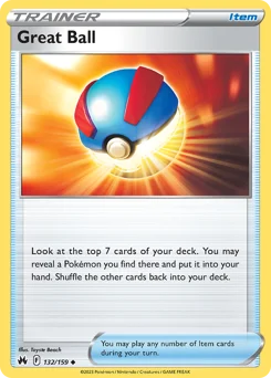 Great Ball Pokemon card from Crown Zenith, card number 132