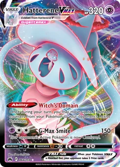 Hatterene VMAX Pokemon card from Crown Zenith, card number 66