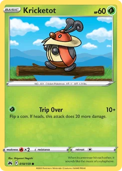 Kricketot Pokemon card from Crown Zenith, card number 10