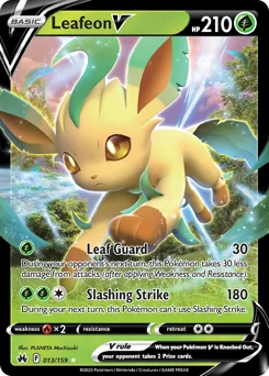 Leafeon V Pokemon card from Crown Zenith, card number 13