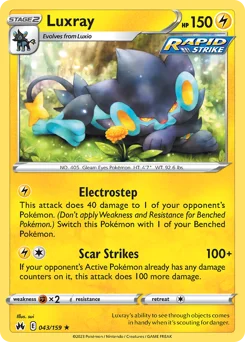 Luxray Pokemon card from Crown Zenith, card number 43