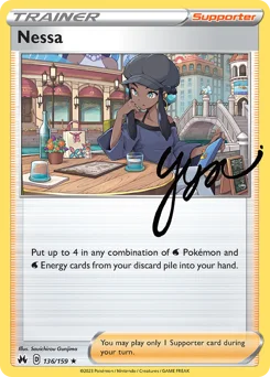 Nessa Pokemon card from Crown Zenith, card number 136