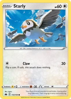 Starly Pokemon card from Crown Zenith, card number 110