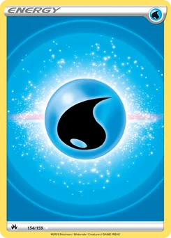 Water Energy Pokemon card from Crown Zenith, card number 154