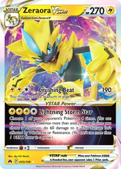 Zeraora VSTAR Pokemon card from Crown Zenith, card number 55