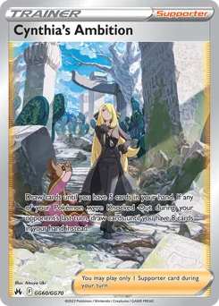 Cynthia's Ambition Pokemon card from Crown Zenith Galarian Gallery, card number GG60