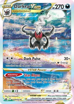 Darkrai VSTAR Pokemon card from Crown Zenith Galarian Gallery, card number GG50