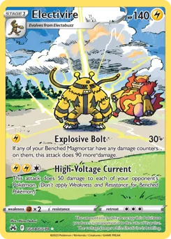 Electivire Pokemon card from Crown Zenith Galarian Gallery, card number GG08
