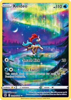 Keldeo Pokemon card from Crown Zenith Galarian Gallery, card number GG07