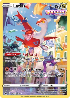 Latias Pokemon card from Crown Zenith Galarian Gallery, card number GG20