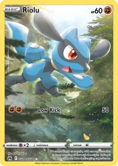 Riolu Pokemon card from Crown Zenith Galarian Gallery, card number GG26