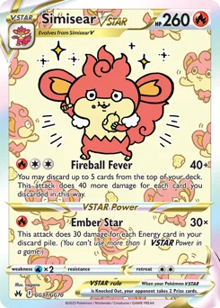 Simisear VSTAR Pokemon card from Crown Zenith Galarian Gallery, card number GG37