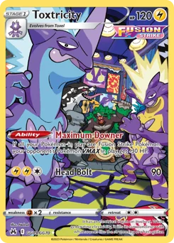 Toxtricity Pokemon card from Crown Zenith Galarian Gallery, card number GG09