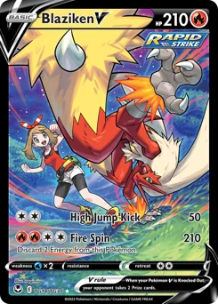 Blaziken V Pokemon card from Silver Tempest Trainer Gallery, card number TG14